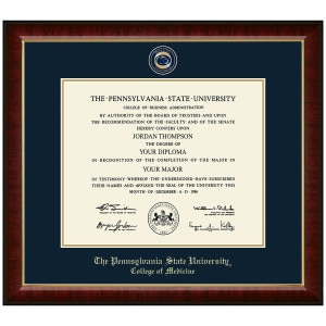 #142 Diploma Frame Penn State College of Medicine Masterpiece Medallion Murano (Cherry)